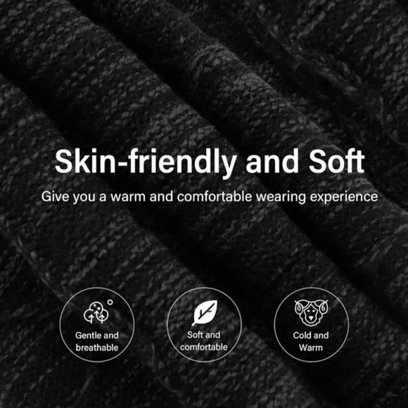 Unisex Winter Beanie Hat Scarf Set Warm Knit Hats Fleece Lined Winter Cap Neck - Picture 4 of 5